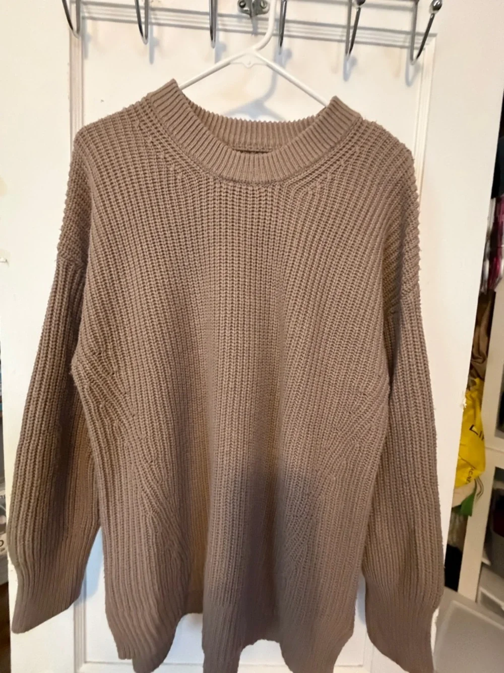 SO Women's Crewneck Sweaters - Olive Green & Taupe - Picture 2 of 5